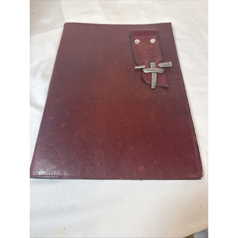 Vintage Leather Religious Journal Diary Sketchbook Padfolio Notebook Legal Cross